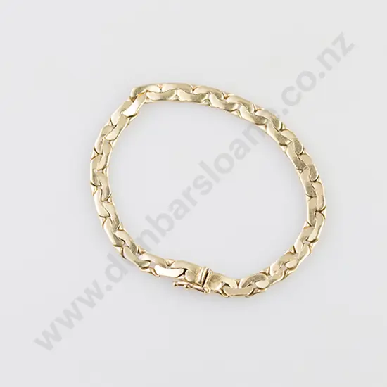 9ct Modern Flat Curb Link Bracelet