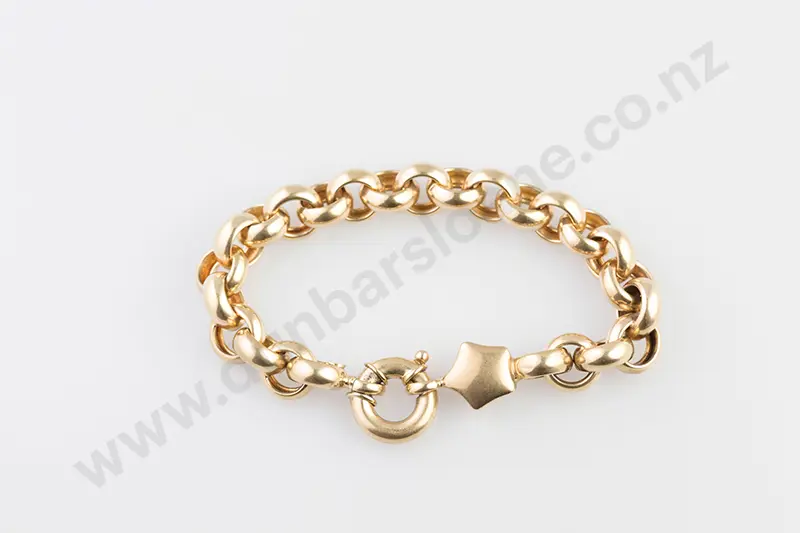 9ct Large Trace Link Bracelet Image 1++