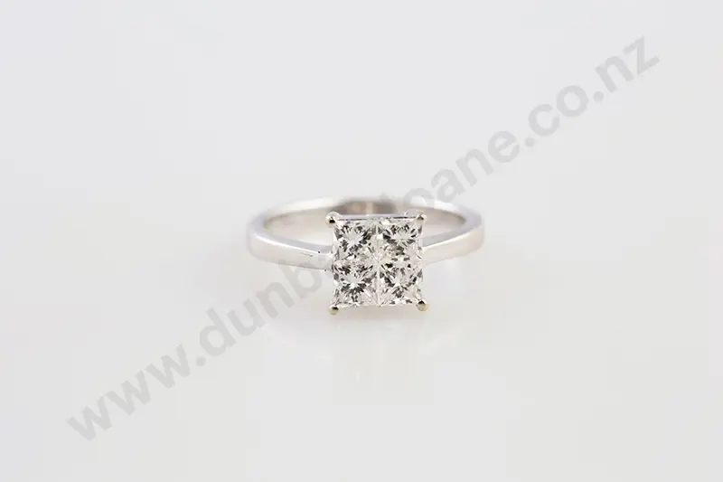 18ct White Gold Four Stone Diamond Ring Image 1++