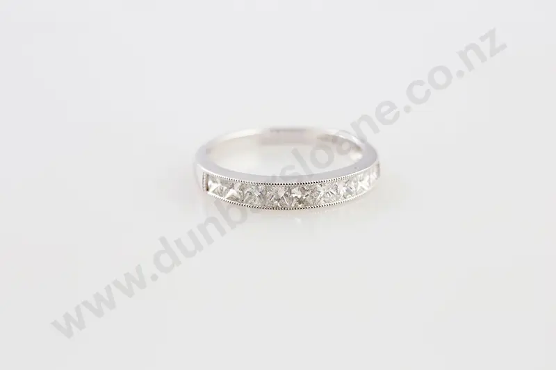 14ct White Gold Nine Stone Diamond Eternity Band Image 1++