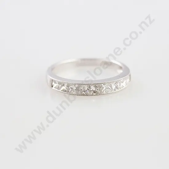 14ct White Gold Nine Stone Diamond Eternity Band