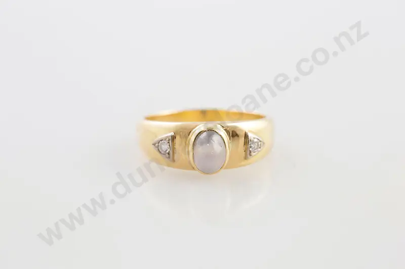 18ct Single Star Sapphire Band Ring Image 1++
