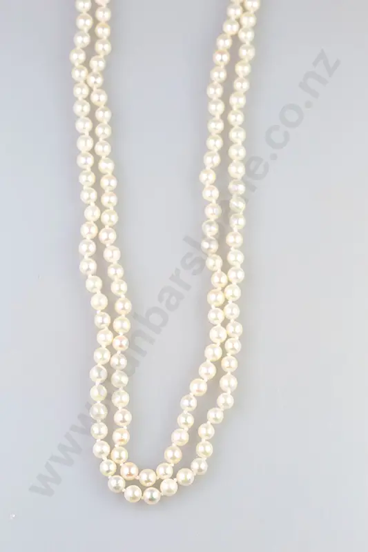 Double Strand Cultured Pearl Necklace Image 1++