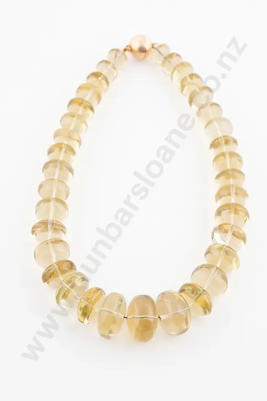 Single Strand Citrine Bead Necklace Image 1++