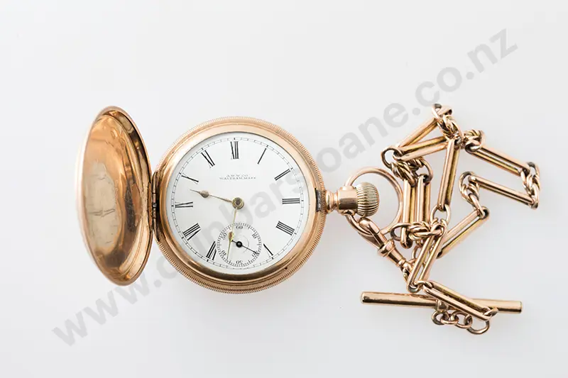 Gold Plated Hunter Case Waltham Pocket Watch Image 1++