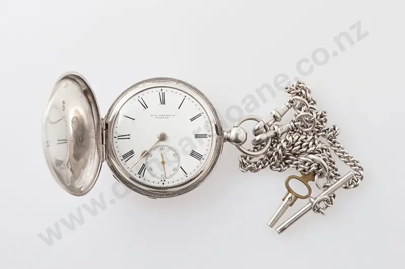 S/S Hunter Case Key Wind Pocket Watch Image 1++