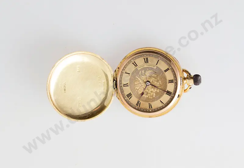 18ct Hunter Case Lever Wind Small Pocket Watch Image 1++