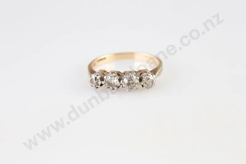 18ct & Platinum Four Stone Diamond Bridge Ring Image 1++
