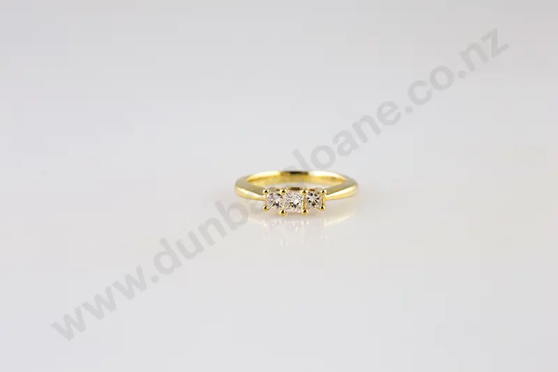 18ct Three Stone Diamond Bridge Ring Image 1++