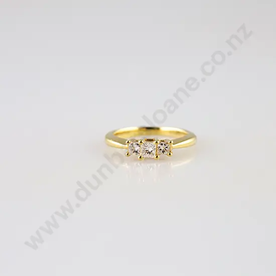 18ct Three Stone Diamond Bridge Ring