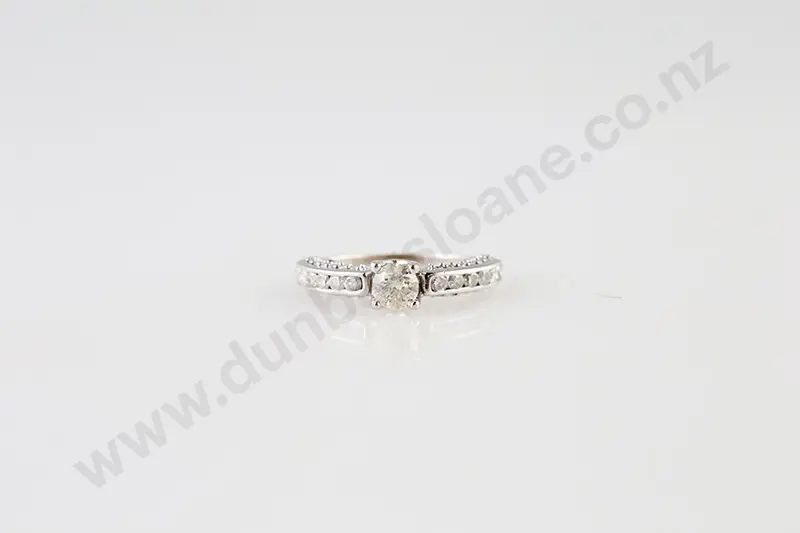 9ct White Gold Solitaire Diamond Ring Image 1++