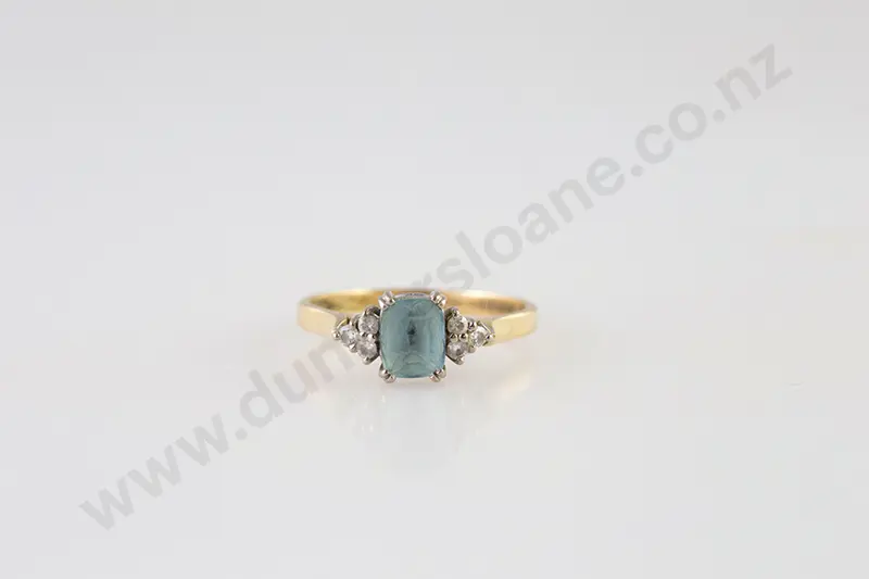 18ct Seven Stone Aquamarine & Diamond Ring Image 1++