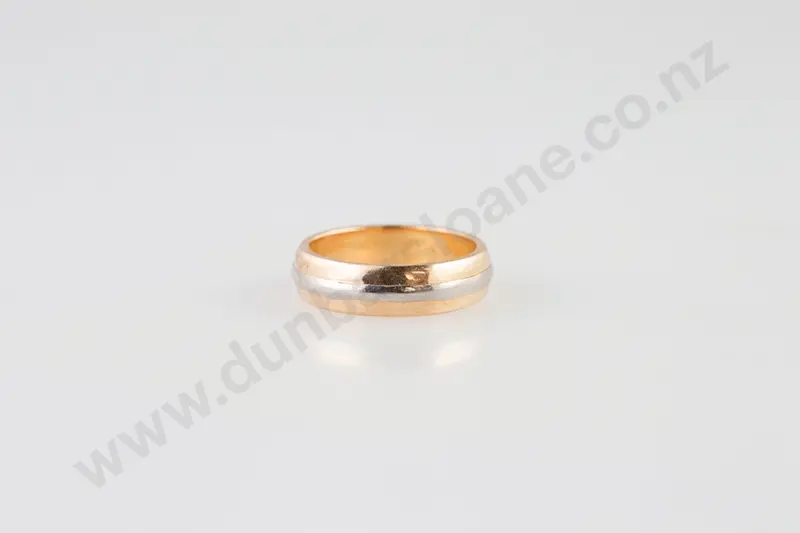 18ct & Palladium Wedding Band Image 1++