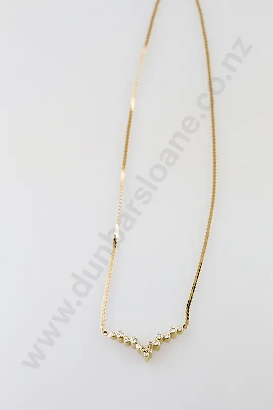 14ct 14stone Diamond Necklet Image 1++
