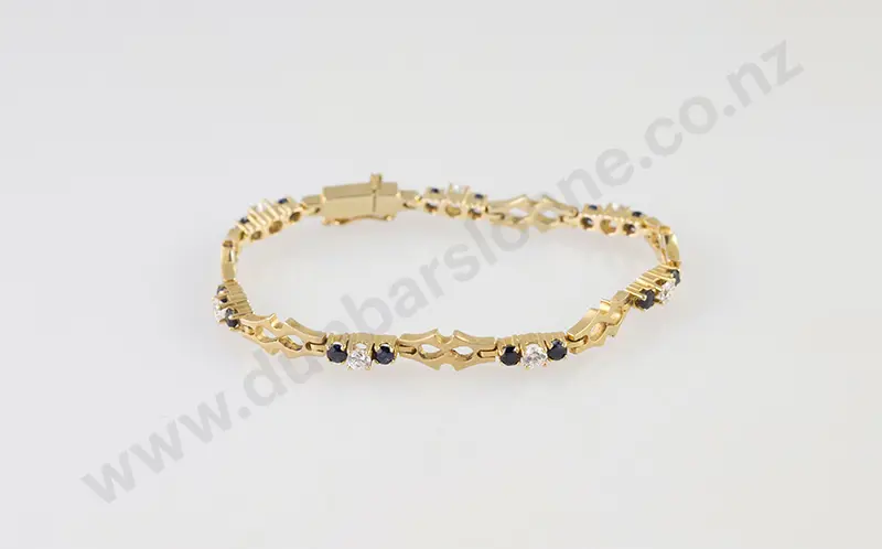 14ct 21stone Sapphire & Diamond Bracelet Image 1++