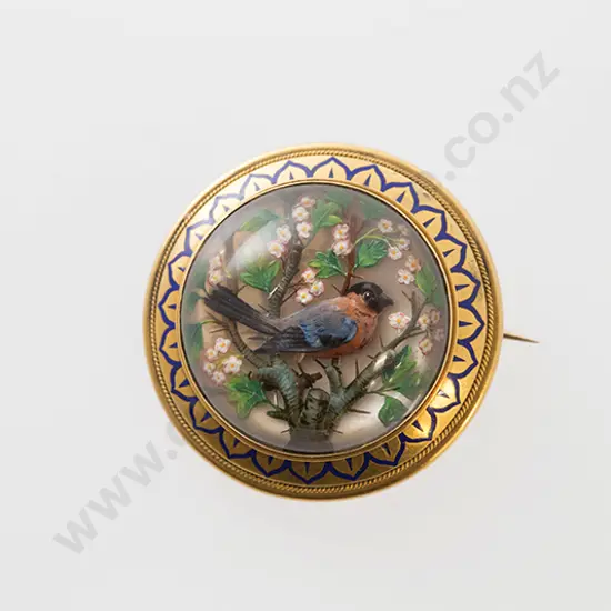 Victorian 18ct Essex Crystal Reverse Intaglio Brooch