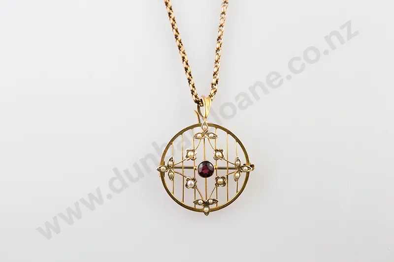 Edwardian 9ct Circlet Pendant/Brooch Image 1++
