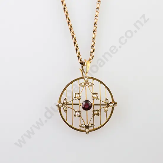 Edwardian 9ct Circlet Pendant/Brooch