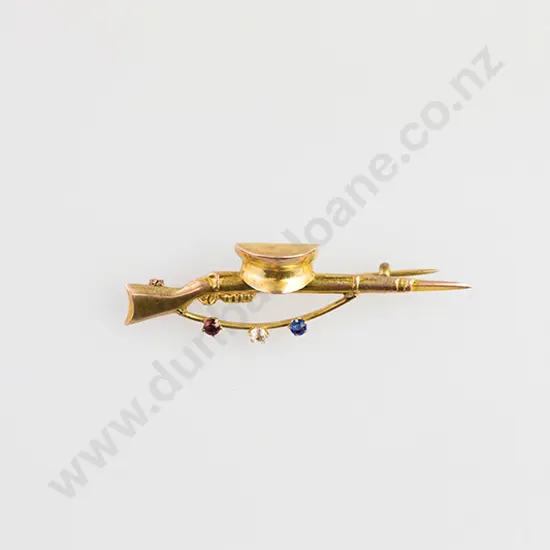 WWI 9ct Sweet Heart Bar Brooch