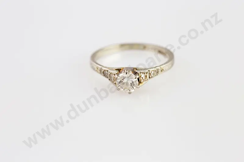 18ct White Gold Solitaire Diamond Ring Image 1++