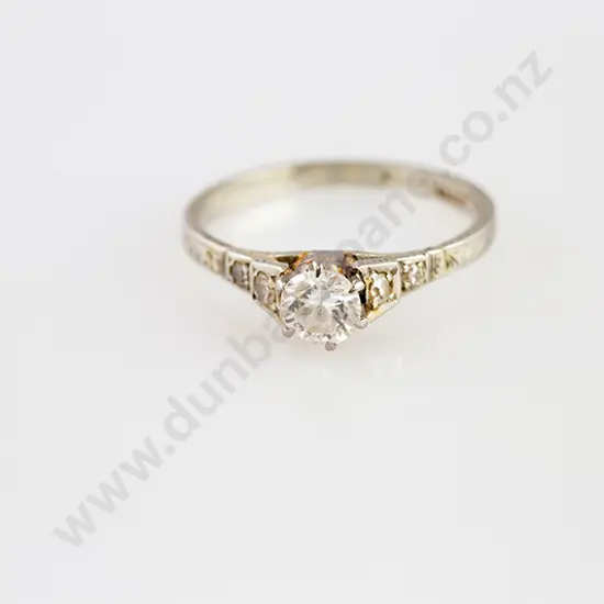18ct White Gold Solitaire Diamond Ring