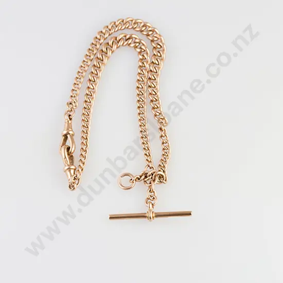 Edwardian 9ct Graduated Curb Link Albert Chain