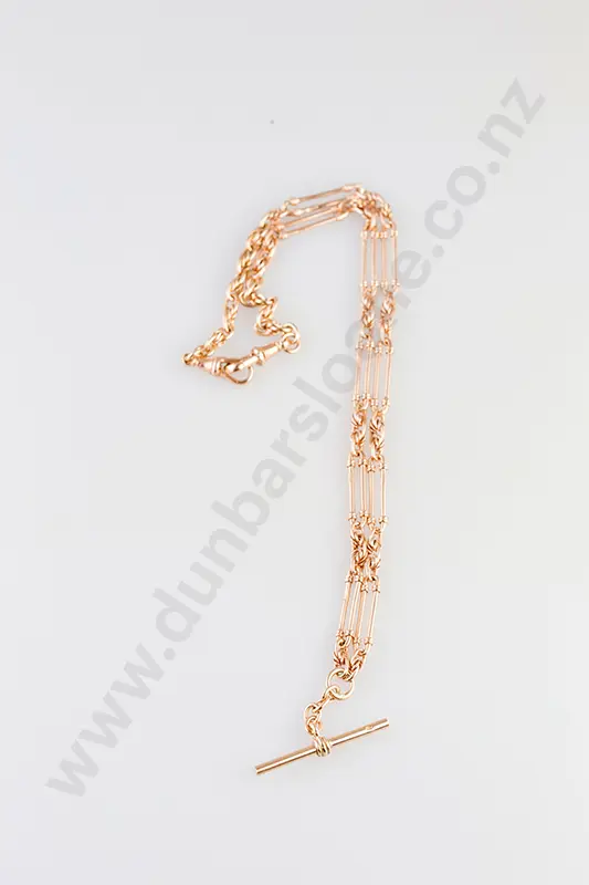 9ct Rail Mixed Link Albert Chain Image 1++