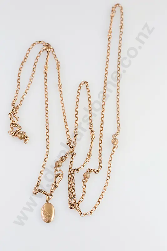 Victorian 9ct Trace Link Muff Chain Image 1++