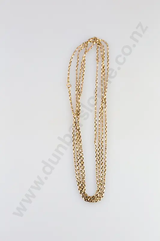 Victorian 9ct Fine Trace Link Muff Chain Image 1++