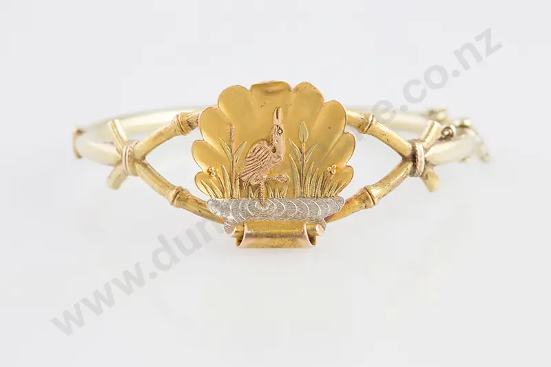 Edwardian 14ct Fancy Hinged Snap Bangle Image 1++