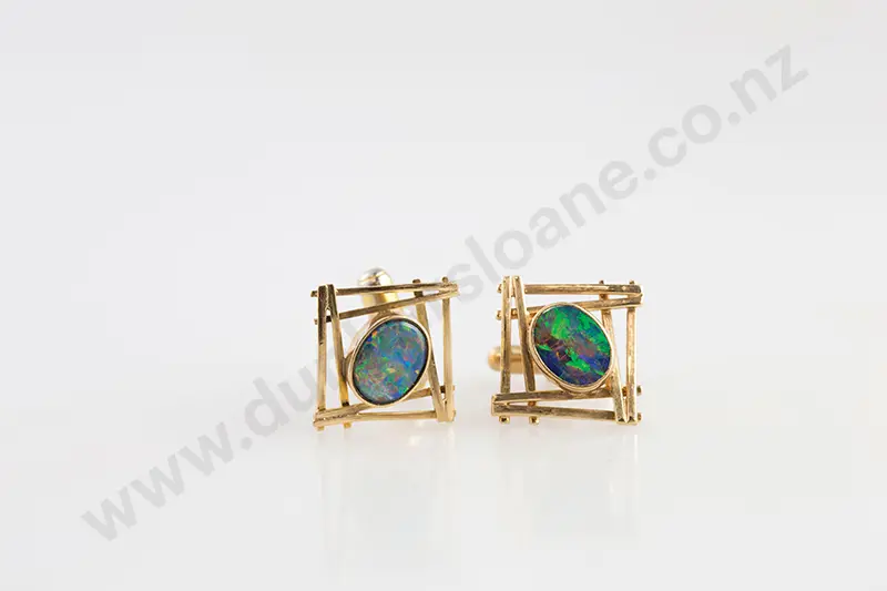 Pair 9ct Opal Cuff-Links Image 1++