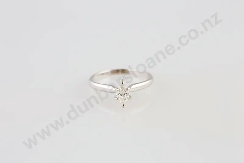 14ct White Gold Solitaire Diamond Ring Image 1++