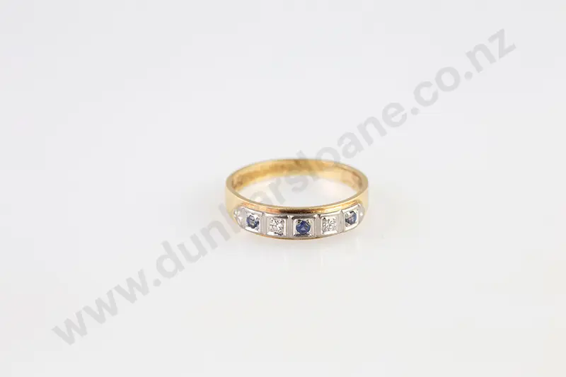 18ct Five Stone Sapphire and Diamond Eternity Band Image 1++