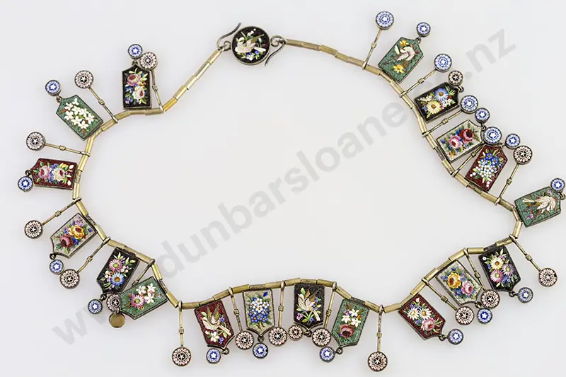 Early C20th Grand Tour Italian Mosaic Necklace Image 1++