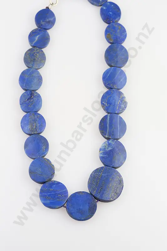 Single Strand Graduated Lapis Lazuli Bead Necklace Image 1++