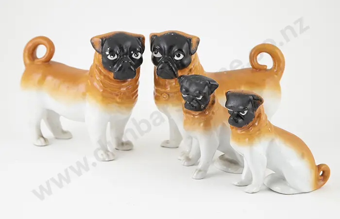 Group Four Late Victorian Pug Dog Models Image 1++