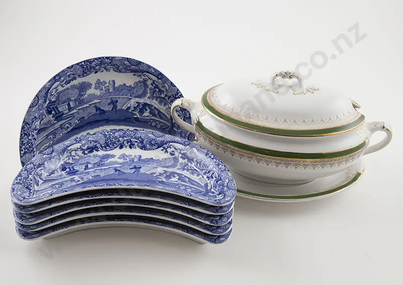 Six Copeland Spode Kidney Side Dishes and Other Tureen Image 1++