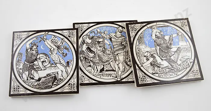 Four Minton TIles and Two Delft Tiles Image 1++