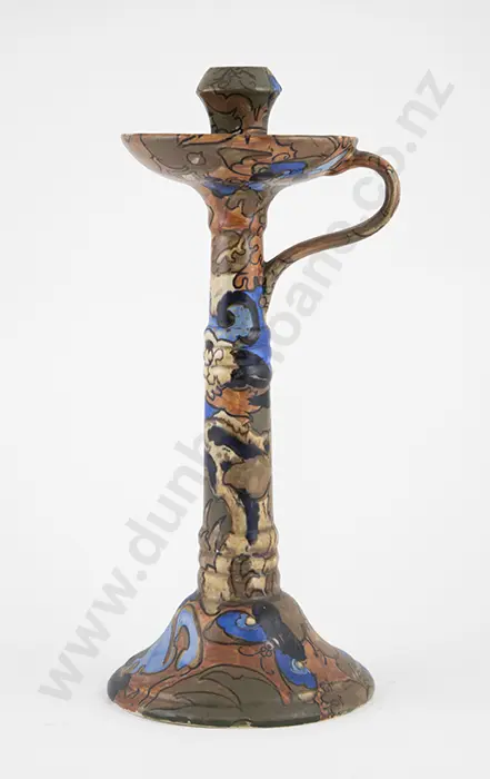 Bursley Ware Art Deco Large Candlestick "Amstel" design by Frederick Rhead Image 1++