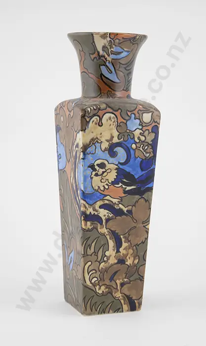 Bursley Ware Art Deco Slab Sided Vase "Amstel" design by Frederick Rhead Image 1++