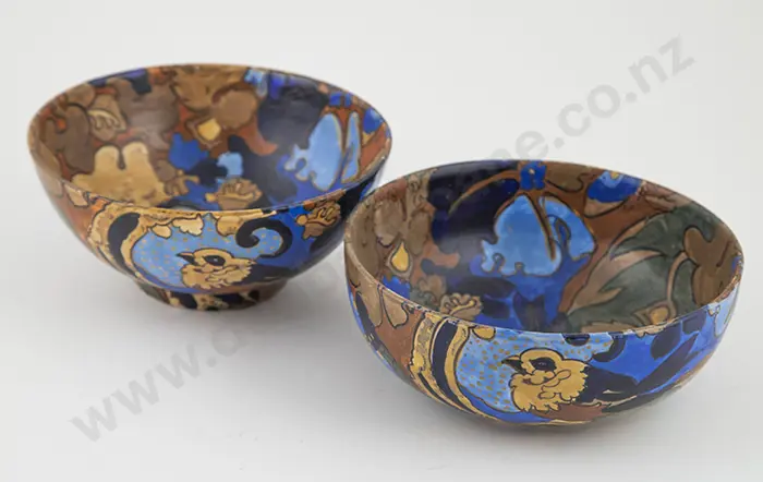 Two Bursley Ware Art Deco Fruit Bowls "Amstel" design by Frederick Rhead Image 1++