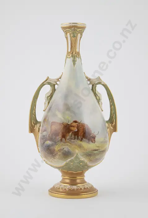 Royal Worcester Handled Specimen Vase Image 1++