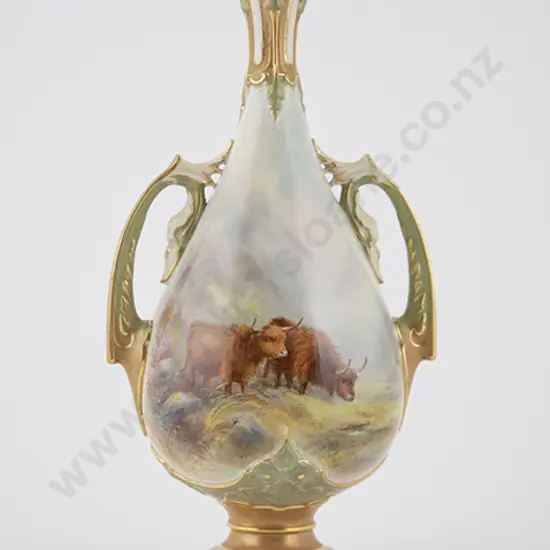 Royal Worcester Handled Specimen Vase