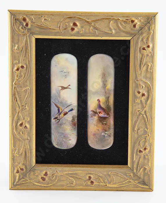 Pair Royal Worcester Plaques Image 1++