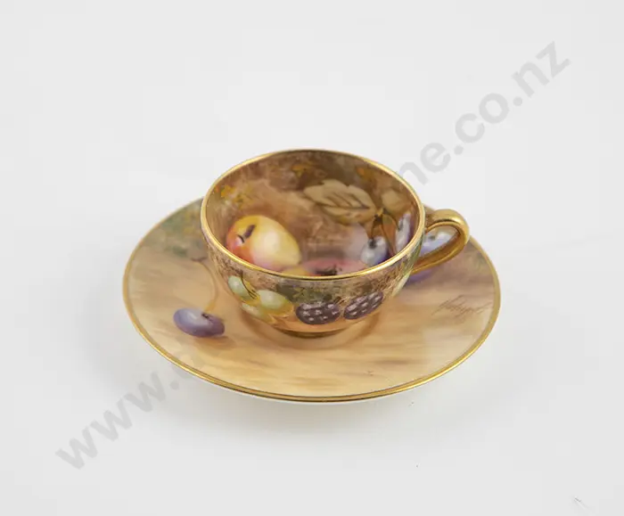Royal Worcester Miniature Teacup and Saucer Image 1++