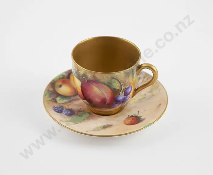 Royal Worcester Miniature Coffee Cup and Saucer Image 1++