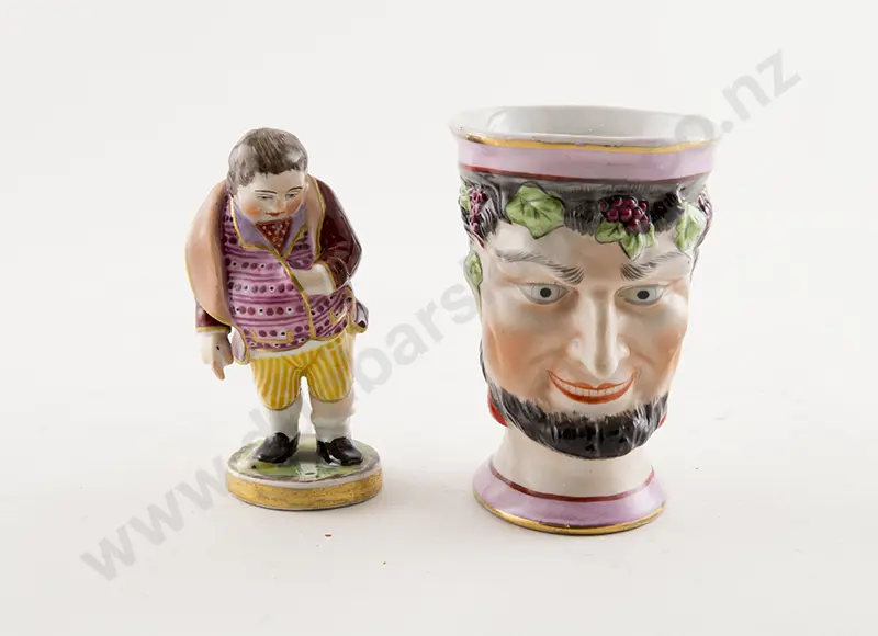 Derby Style Characterful Figure of Hunchback and Jug Image 1++