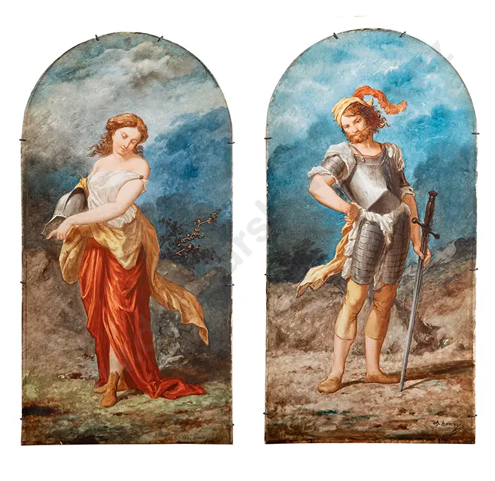 Pair of Late C19th European Faience Panels Image 1++