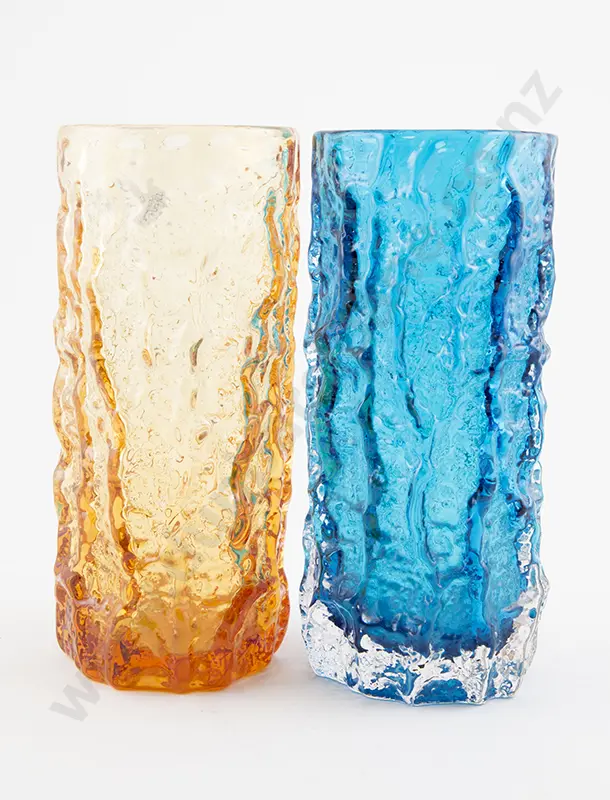 Two Whitefriars Encased Glass 'Bark' Vases Image 1++