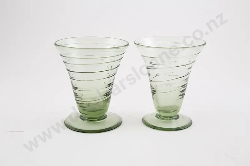 Pair Whitefriars 'Trailed Ribbon' Trumpet Vases Image 1++